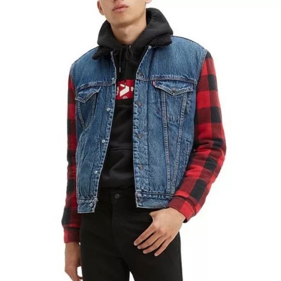 levi's flannel sherpa trucker jacket
